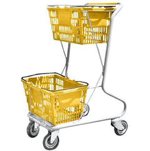 Load image into Gallery viewer, Yellow Plastic Double Basket Express Convenience Shopping Cart
