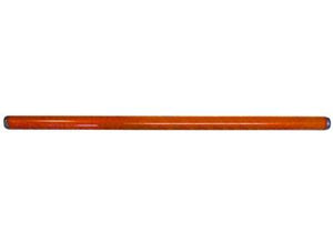 Americana/Unarco New Style 22” long, 1” round orange plastic shopping cart handle with printing