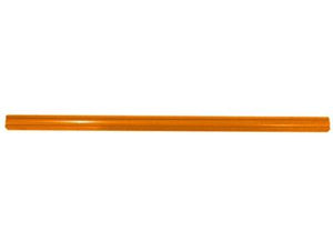 Americana/Unarco Old Style 18” long, 1” round orange plastic shopping cart handle with printing