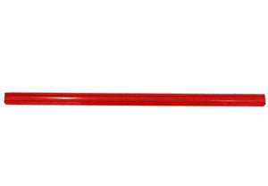 Americana/Unarco Old Style 24” long, 1” round red plastic shopping cart handle with printing