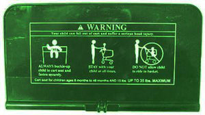Technibilt/Precision green plastic seat for shopping cart