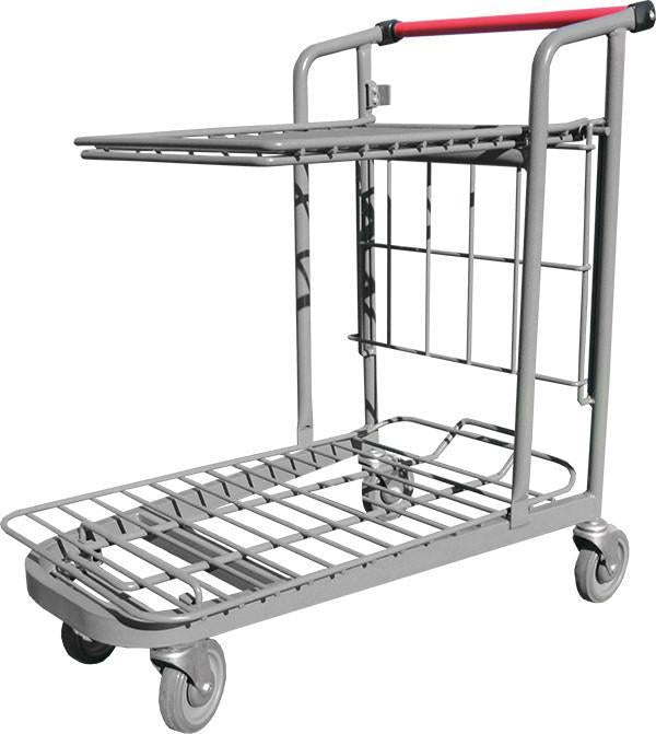 Garden Center Cart With Flat Tray & Red Handle