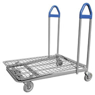 Flat Material Handling Warehouse Cart With Blue Handles