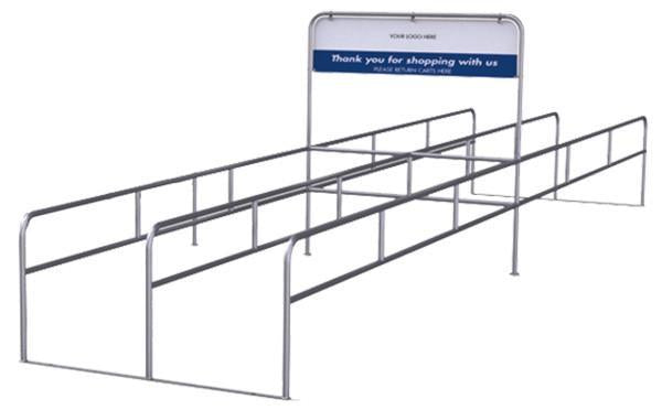 Two-Way Double Cart Corral With Thank You Sign