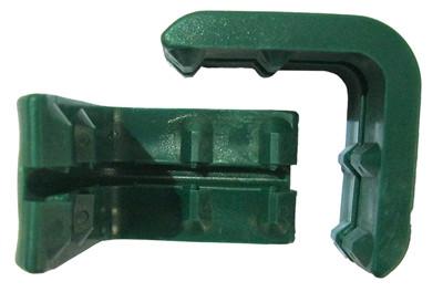 Set of 2 Front Corner Green Plastic Bumpers for Shopping Carts 