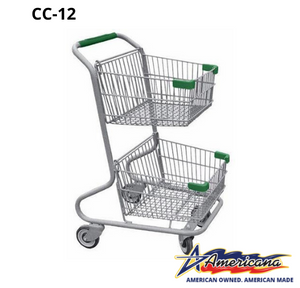 CC-12 Double Basket Convenience Metal Wire Shopping Cart 5,200 cu. in.