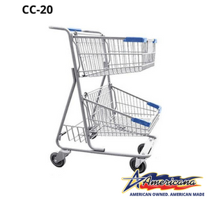 CC-20 Double Basket Convenience Metal Wire Shopping Cart 5,200 cu. in.