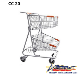 CC-20 Double Basket Convenience Metal Wire Shopping Cart 5,200 cu. in.
