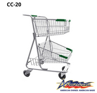 CC-20 Double Basket Convenience Metal Wire Shopping Cart 5,200 cu. in.