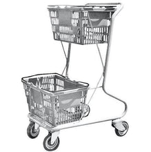 Load image into Gallery viewer, Dark Gray Plastic Double Basket Express Convenience Shopping Cart
