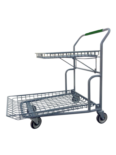 Garden Center Cart With Flip-Up Tray & Green Handle