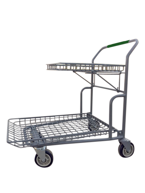 Garden Center Cart With Flip-Up Tray, Green Handle, & Heavy Duty 6