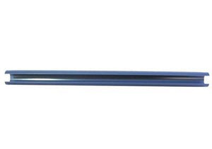 Inside view of Americana/Unarco/Rehrig 19” long blue plastic shopping cart handle with printing