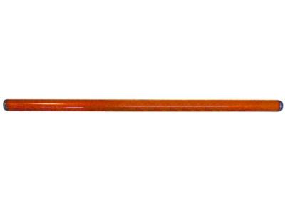 Americana/Unarco New Style 20.5” long, 1” round orange plastic shopping cart handle with printing