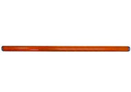 Americana/Unarco New Style 20.5” long, 1” round orange plastic shopping cart handle with printing