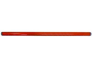 Americana/Unarco New Style 22” long, 1” round red plastic shopping cart handle with printing