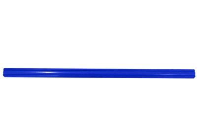Americana/Unarco Old Style 20.5” long, 1” round blue plastic shopping cart handle with printing