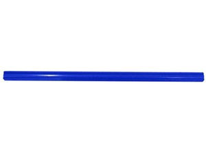 Americana/Unarco Old Style 22” long, 1” round blue plastic shopping cart handle with printing