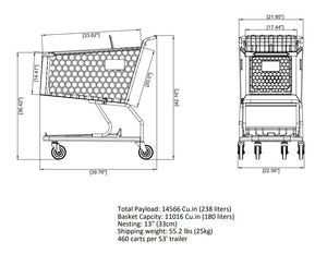 AMP-15 Plastic Shopping Cart