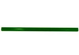 Americana/Unarco Old Style 18” long, 1” round green plastic shopping cart handle with printing